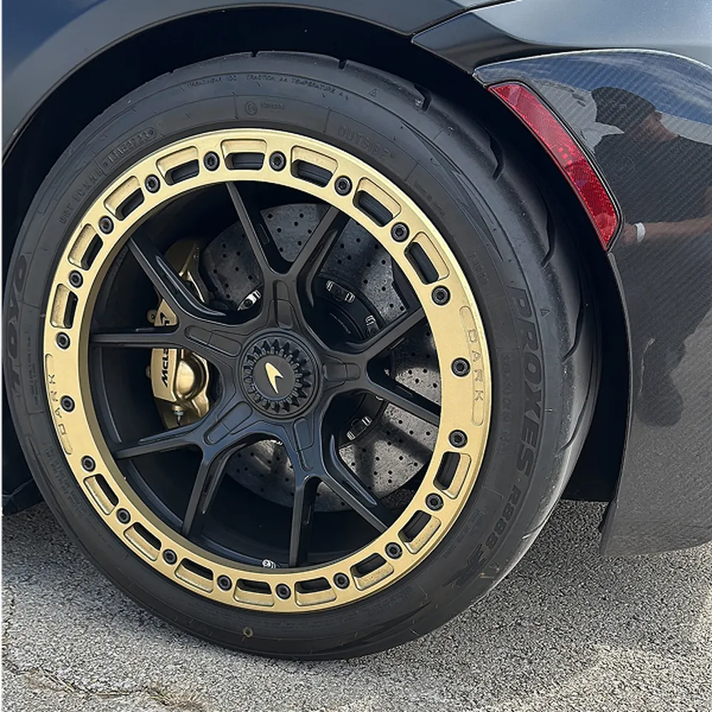 19” Competition Forged Monoblock wheel set (DARK Comp Wheels) - side view